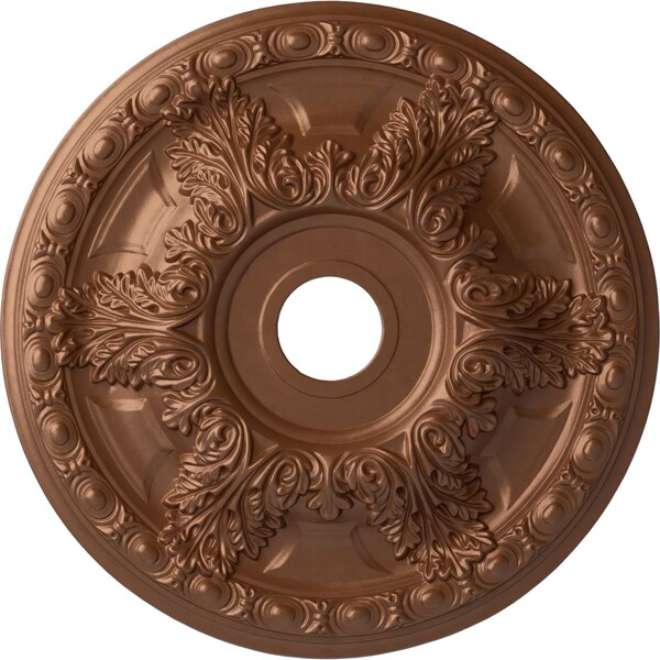 Ekena Millwork Granada Ceiling Medallion (Canopies up to 7 1/8"), 23 3/8"OD x 3 5/8"ID x 2 1/2"P, Polished Copper CM23GAPOS - main